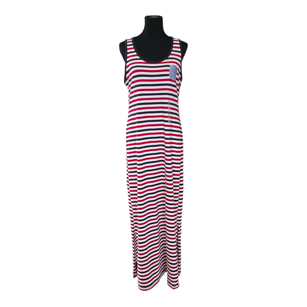 NWT Tommy Hilfiger Red, White & Blue Long Sleeveless Dress Sz M Women’s